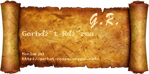 Gerhát Rózsa névjegykártya
