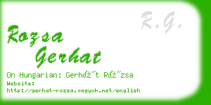 rozsa gerhat business card